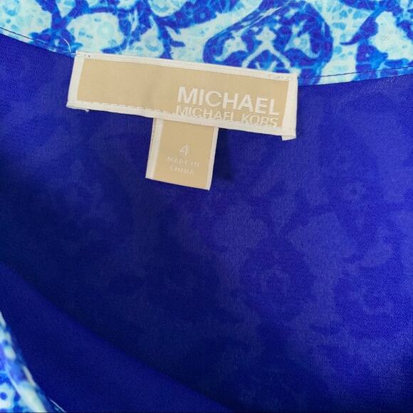 Michael Kors Blue Floral Mini Skirt, Sz 4 - Picture 2 of 4